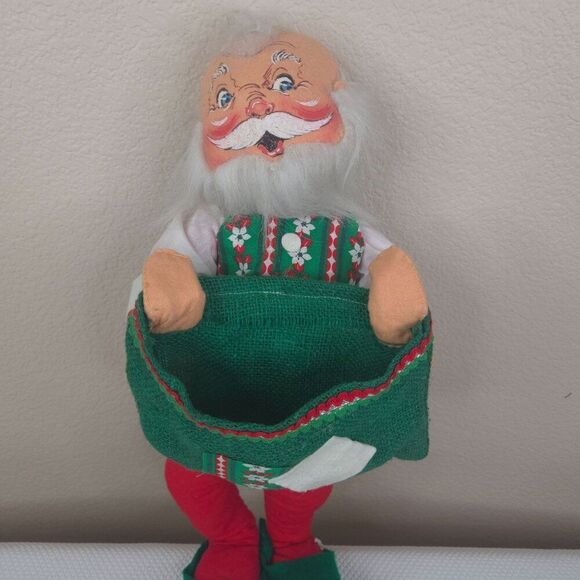 Vintage 80s Annalee Santa Claus Gift Bag Figure 20" Christmas - Picture 3 of 7